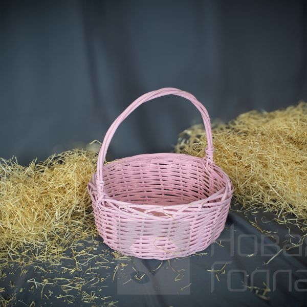 Корзинка круглая средняя розовая