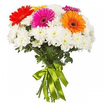 Букет из хризантемы и герберы Букет из хризантемы и герберы