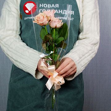 Букет из 3 нюдовых роз Букет из 3 нюдовых роз