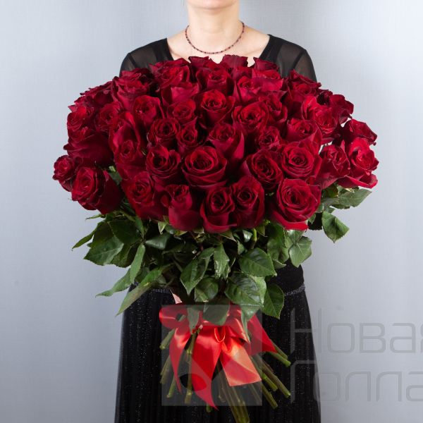 Букет 51 красная роза Премиум Эквадор 50 см