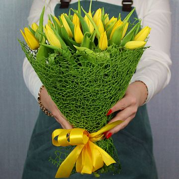 Букет 25 Желтых Тюльпанов Букет 25 Желтых Тюльпанов