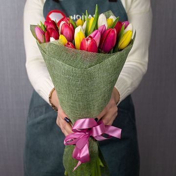 Букет 35 тюльпанов микс-7 Букет 35 тюльпанов микс-7