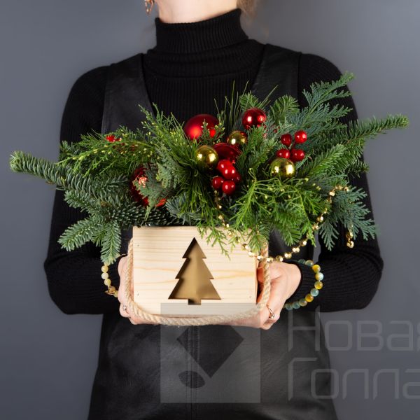 Композиция "Новогоднее кашпо"