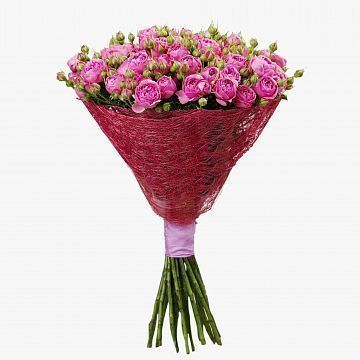 Букет из 25 розовых кустовых пионовидных роз 40 см Букет из 25 розовых кустовых пионовидных роз 40 см