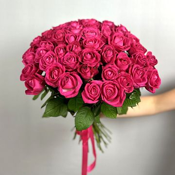 Букет 51 малиновая роза 50 см Букет 51 малиновая роза 50 см