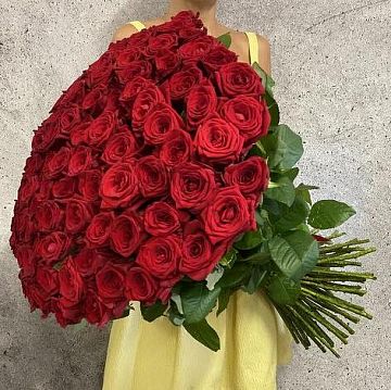 Букет 101 красная роза 50 см