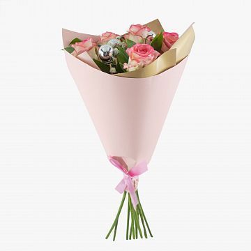 Букет Новогодние огни из розовой розы Букет Новогодние огни из розовой розы