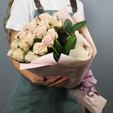 Букет 21 нюдовая роза 40см Букет 21 нюдовая роза 40см