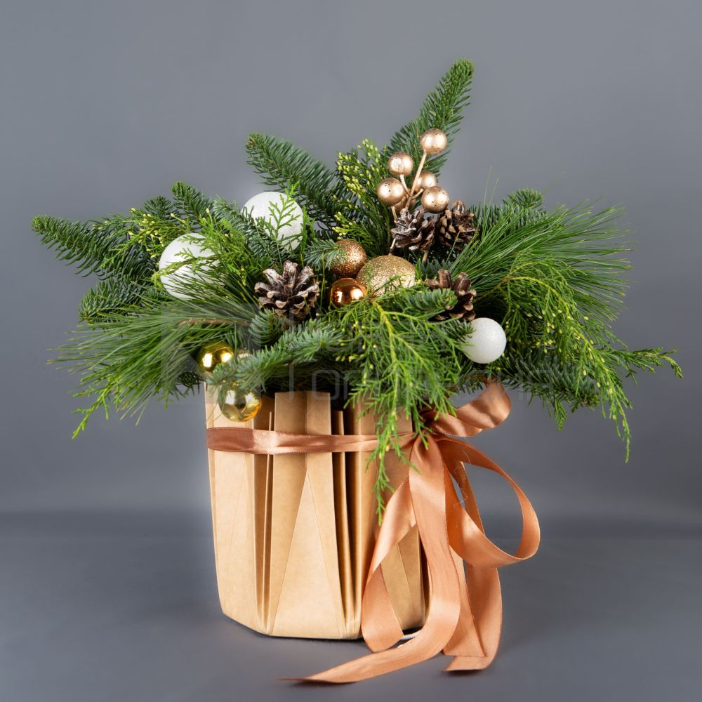 Композиция «Зимнее сияние в аквабоксе»