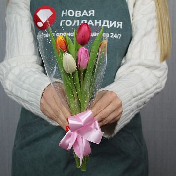 Букет 5 тюльпанов микс-10 Букет 5 тюльпанов микс-10
