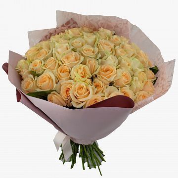Букет 55 кремовых роз 40 см  Букет 55 кремовых роз 40 см
