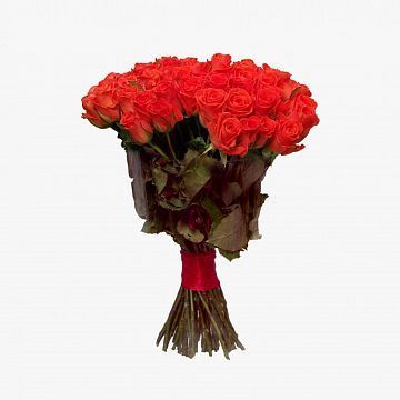 Букет 51 оранжевая роза 50 см.