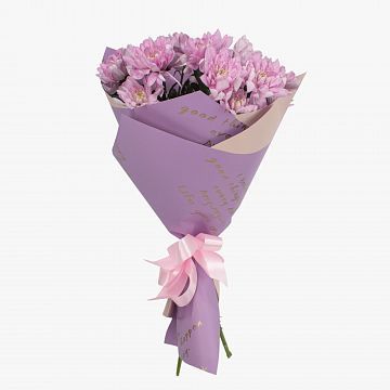 Букет из 3 розовых хризантем Букет из 3 розовых хризантем