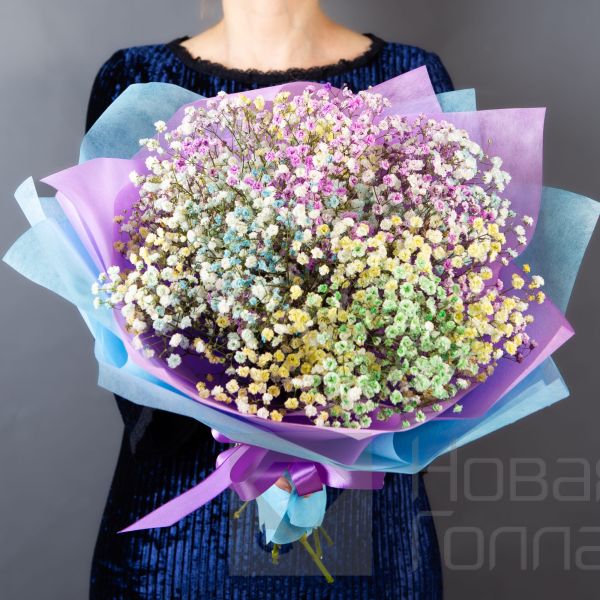 Букет из 5 радужных гипсофил