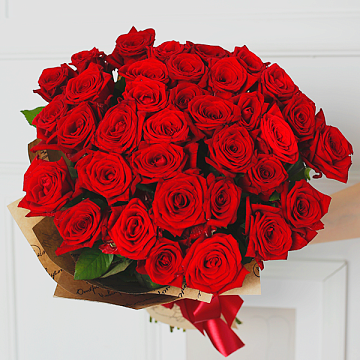 Букет 35 красных роз 40 см
