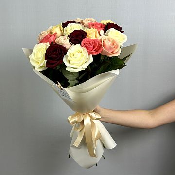 Букет 21 роза микс 60 см