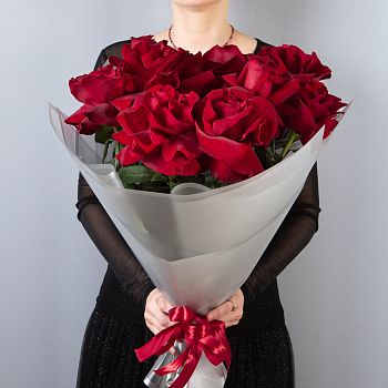 Букет 11 красных французских роз Пантера
