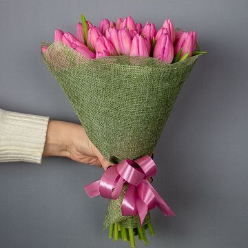 Букет 35 розовых тюльпанов-9 Букет 35 розовых тюльпанов-9