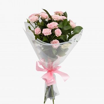 Букет из 3 нежно-розовых кустовых роз Букет из 3 нежно-розовых кустовых роз