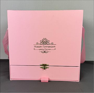 Коробка шкатулка квадратная большая розовая