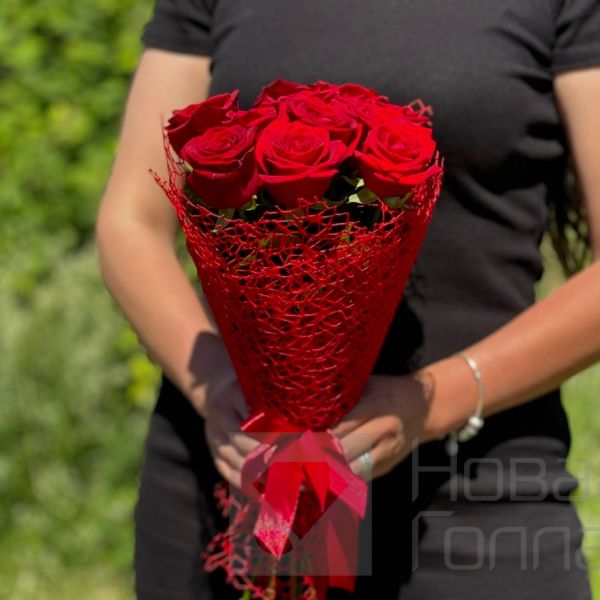 Букет 11 красных роз  40 см (6)